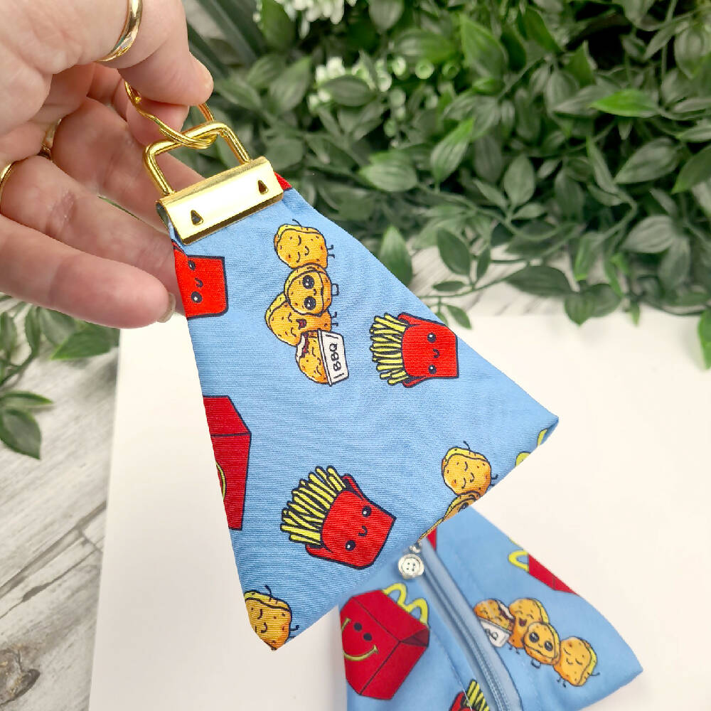 Keyfob Zippity Zip Bag Tag Fabric Hanging Nugget Happy meal (3)