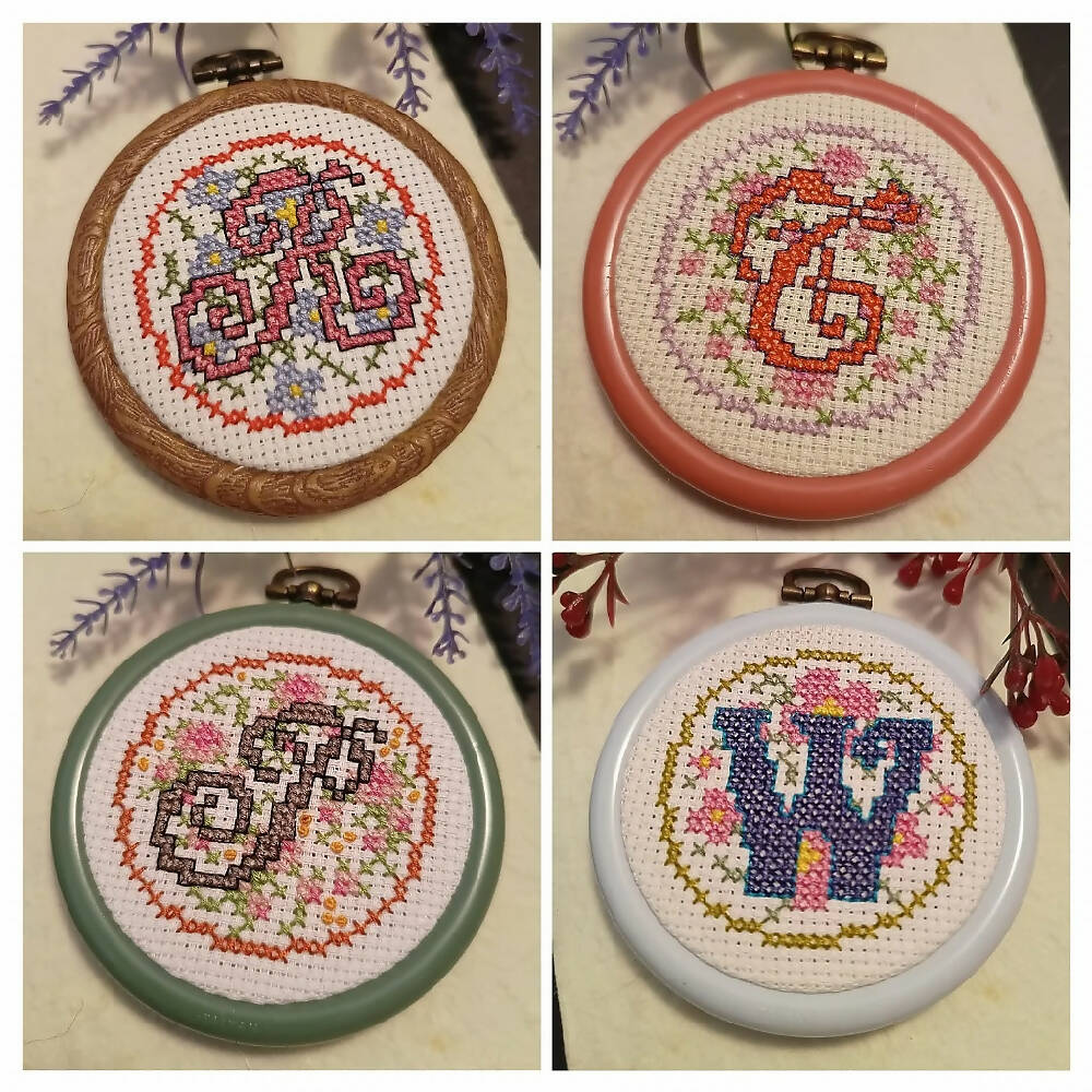Mini Cross Stitch Flexi-Hoop Ornaments