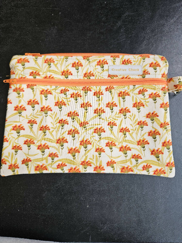 Double Zippered make-up Cosmetic Bag