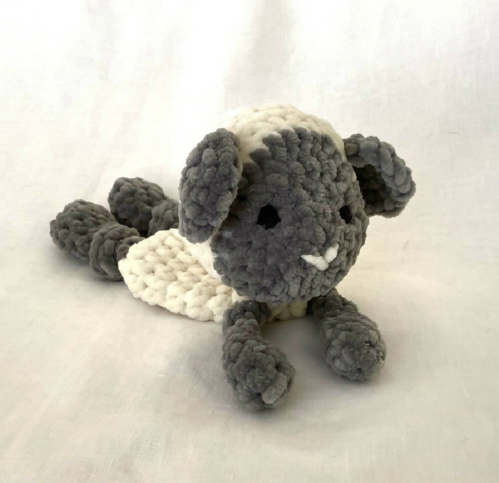 Crochet Plush Snuggle Baby Comforter Lamb Mini