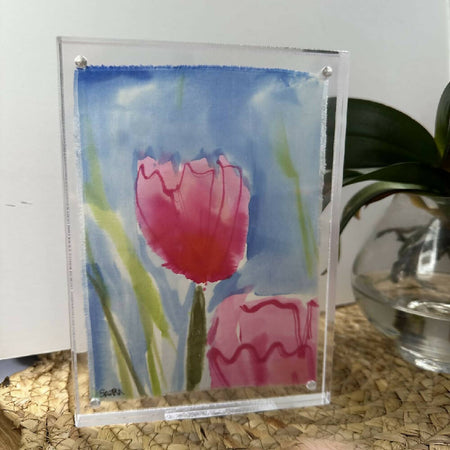 Mini Silk Artworks In Acrylic Frames