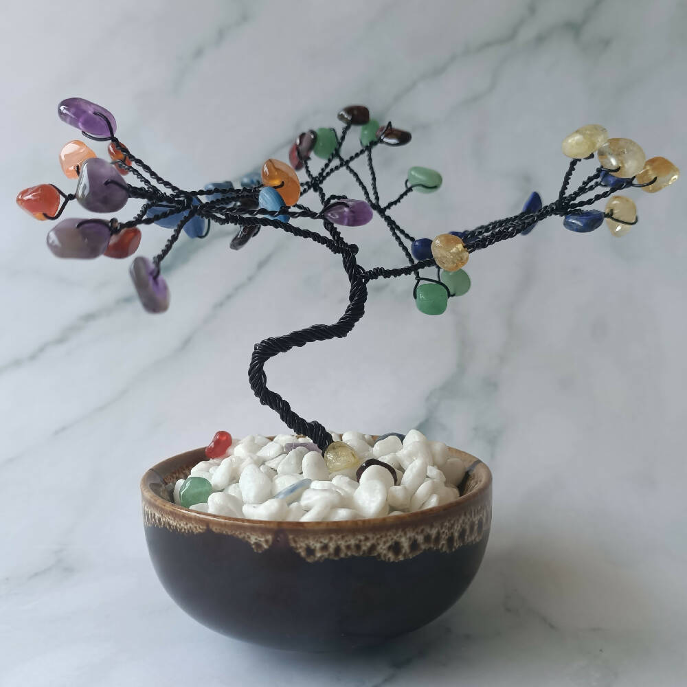 Rainbow Chakra Mini Gem Tree already made