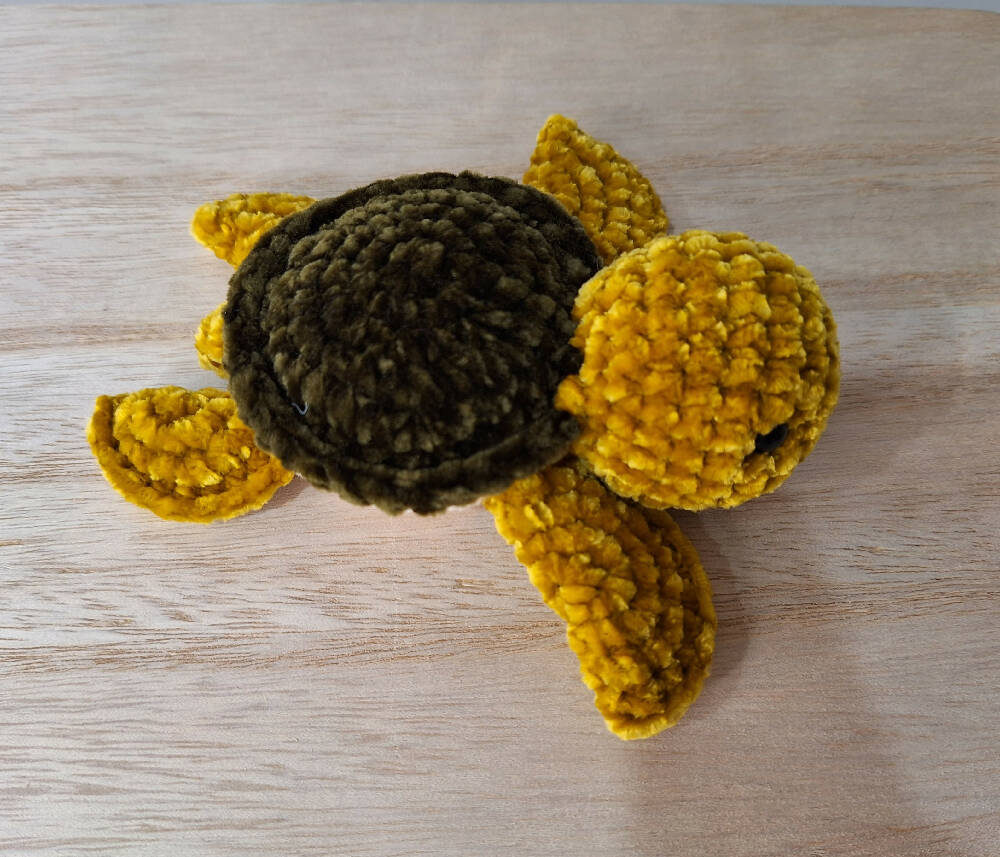 crocheted velvet sea turtle