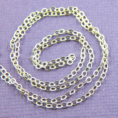 Finished Sterling Silver Flat Cable Necklace Choose Your Length