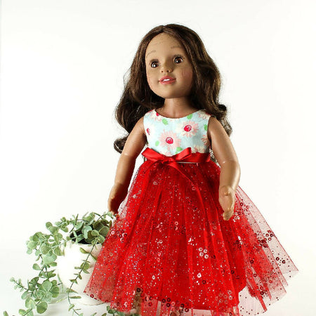 Doll - Red Sparkles Party Dress