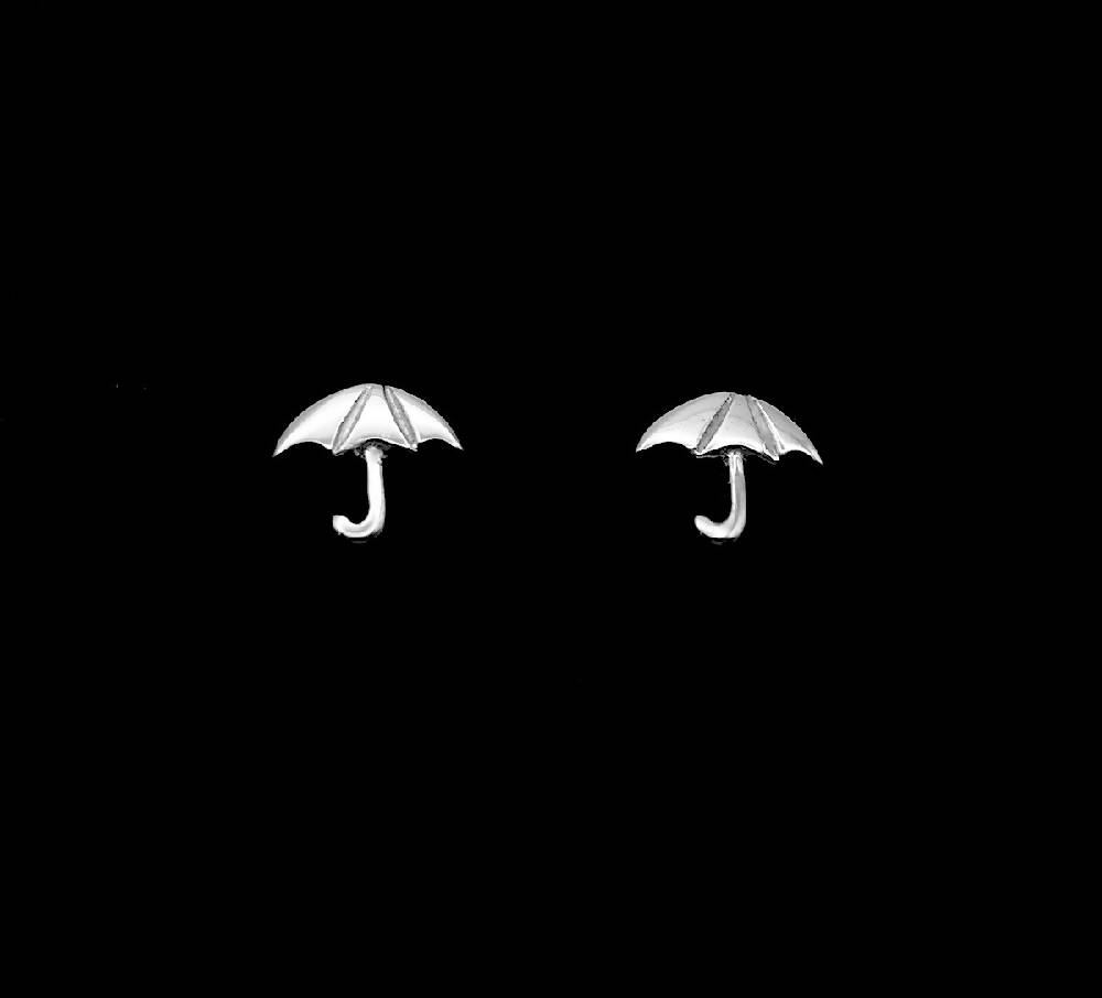 Umbrella Studs - Handmade Sterling Silver Parasol Earrings