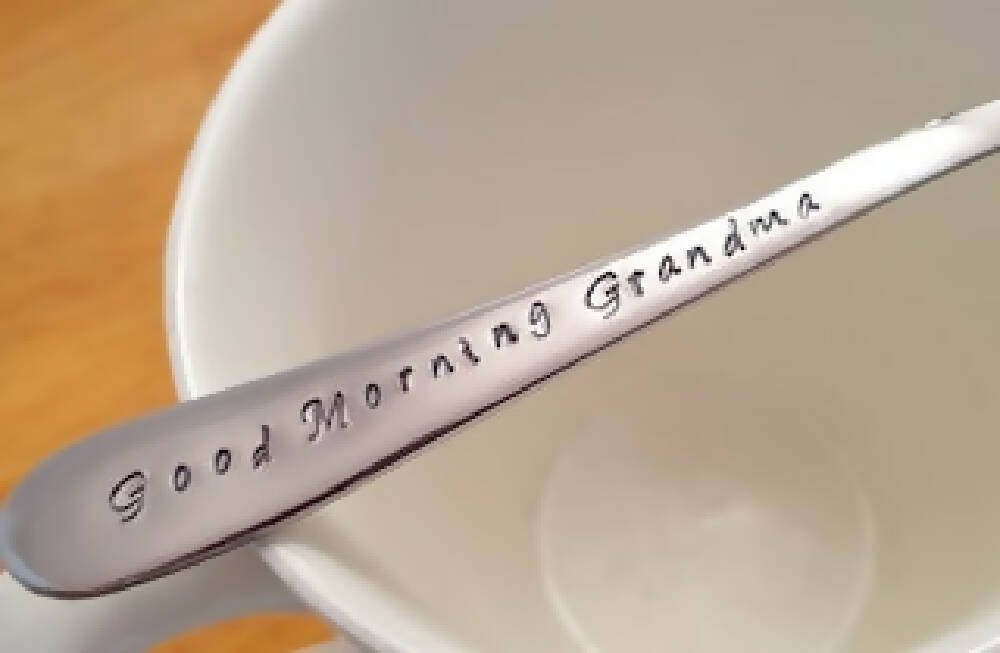 Good Morning Nanna Mothers Day. Custom Made Spoon,