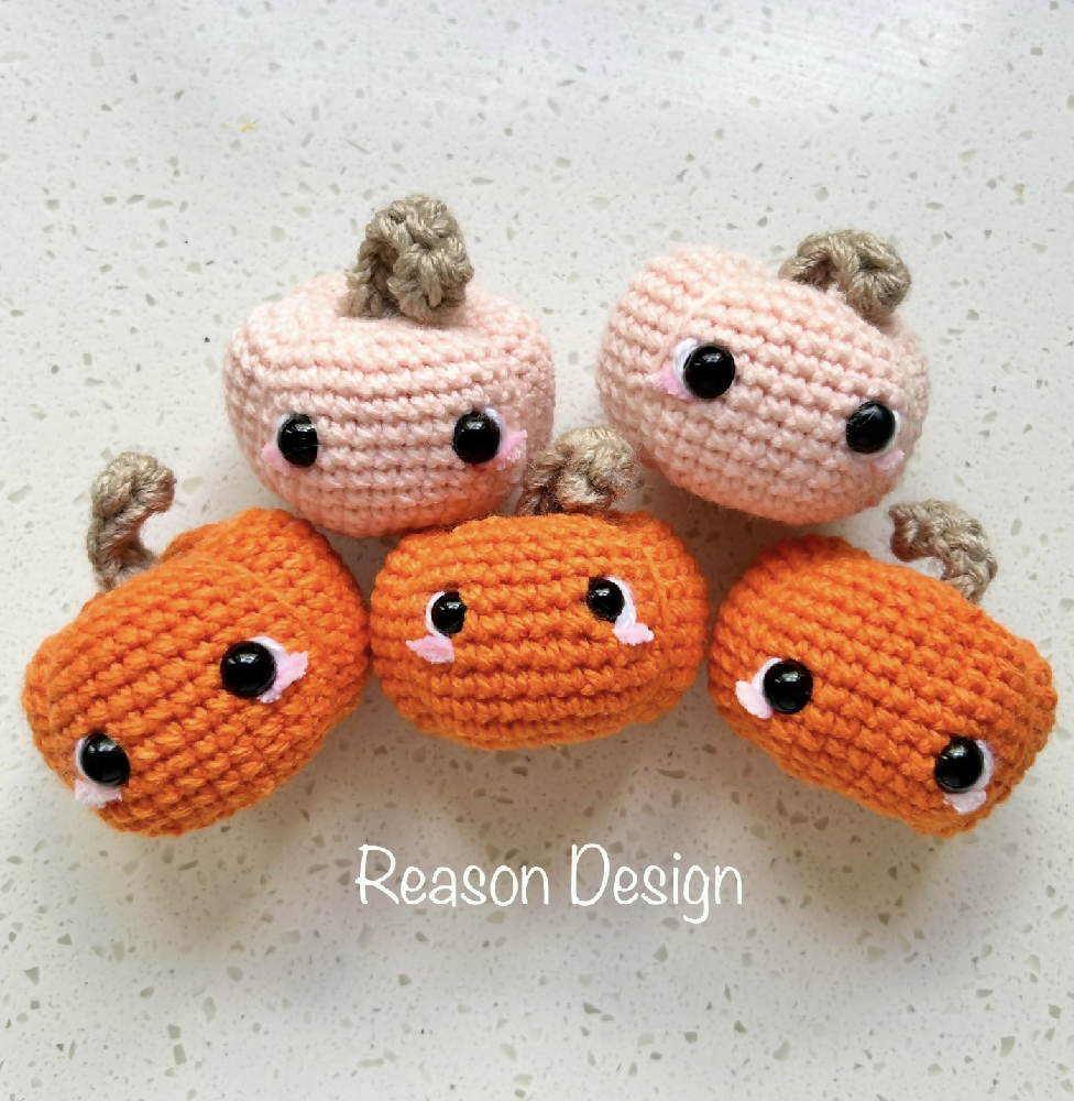 Small amigurumi crochet Pumpkin food plushie