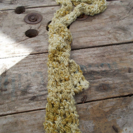 crochet scarf made from banana fibre yarn in yellow ON SALE!!!