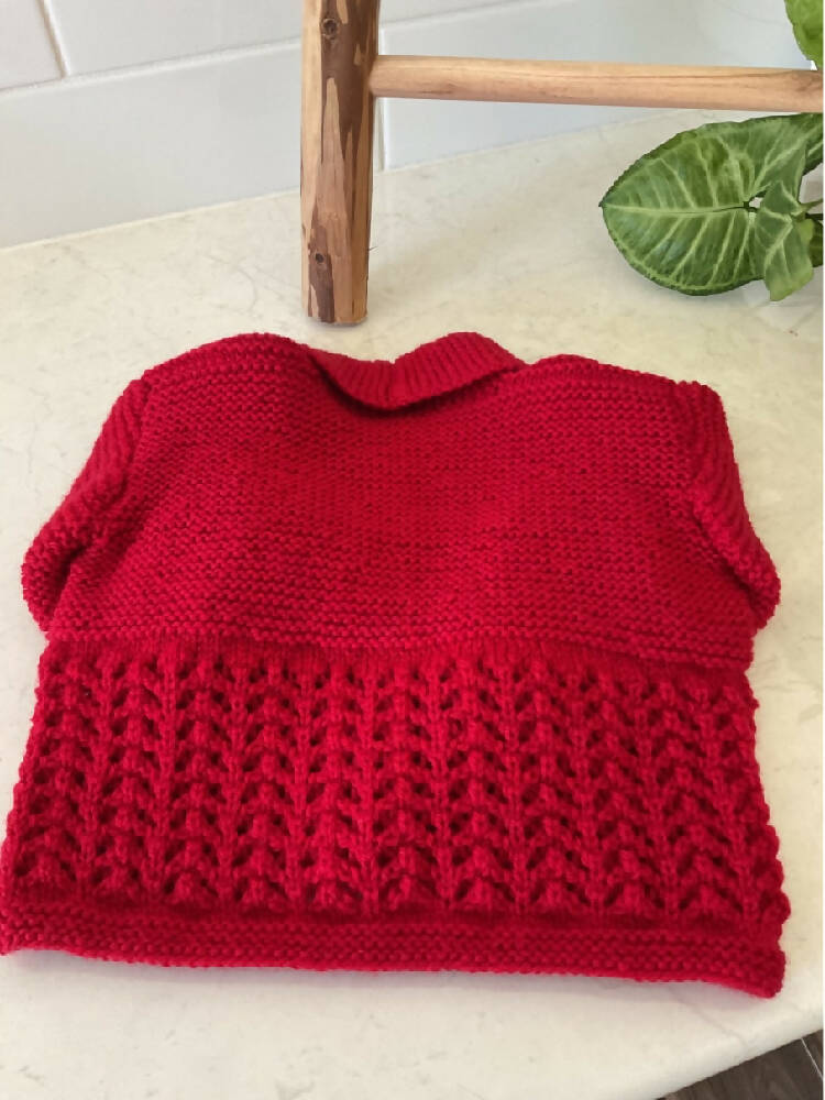 Cardigan in Cherry Red, Size 2 years