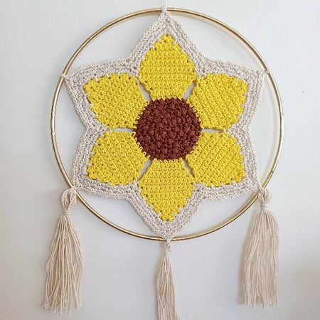 SunStar Crochet Mandala Wall Art