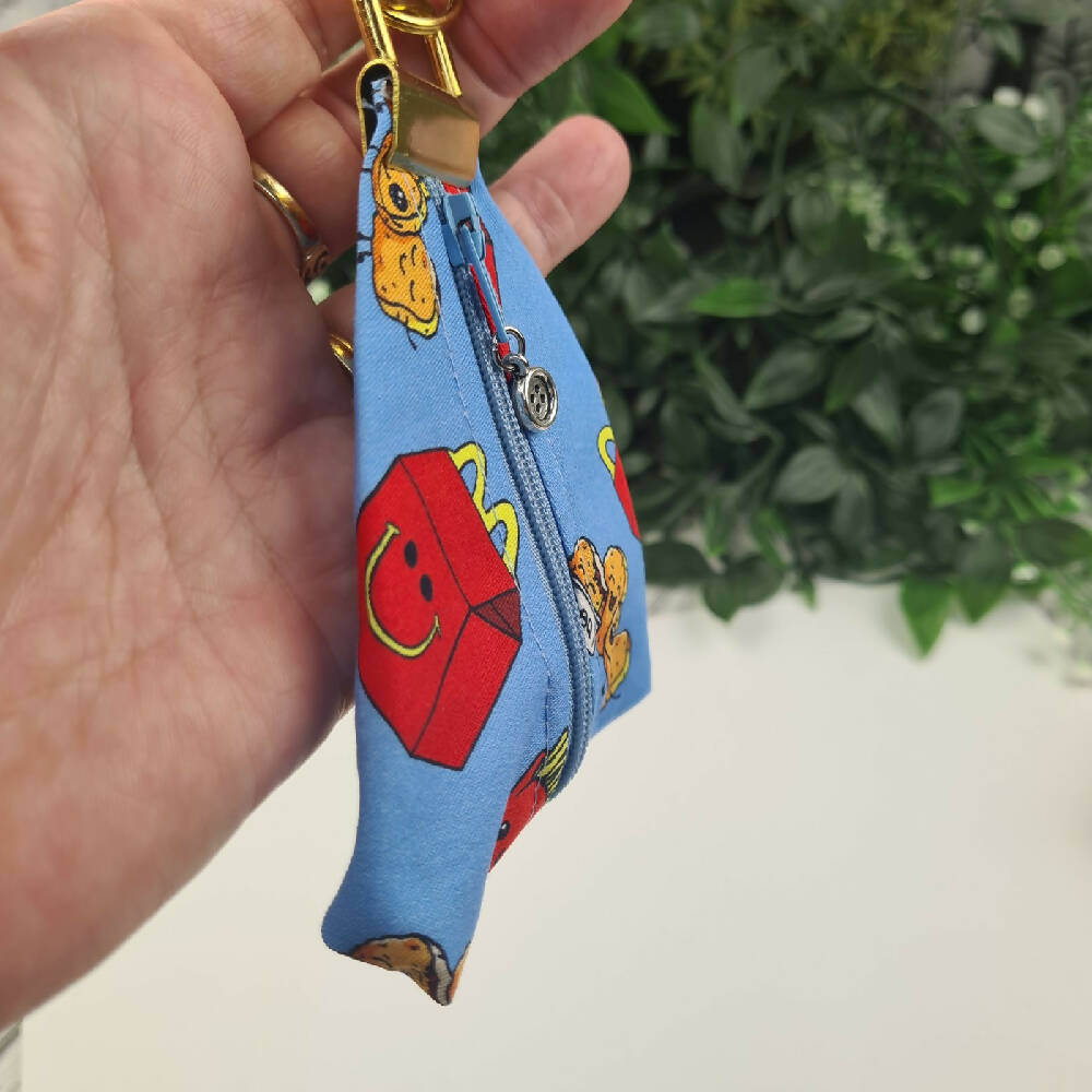 Keyfob Zippity Zip Bag Tag Fabric Hanging Nugget Happy meal (2)