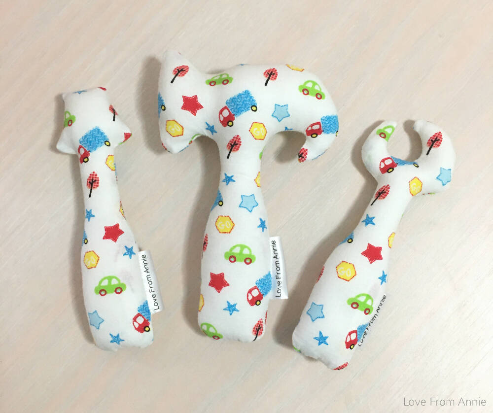 Soft toy tool set hammer spanner screwdriver plush