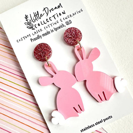 Easter Bunny earrings Style 1 Musk pink 