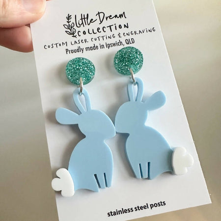 Easter Bunny earrings Style 1 Blue