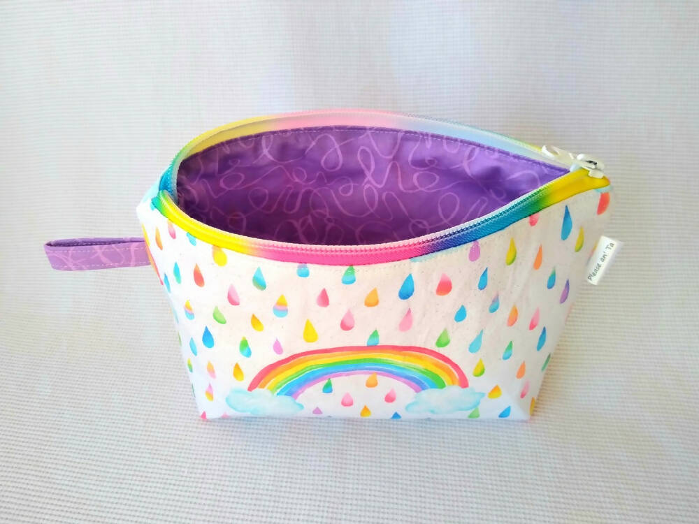 rainbow zippered pouch
