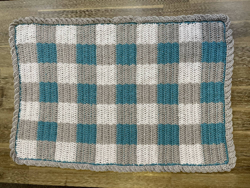 Check Mate Baby Blanket -ready for an outing or a nap.