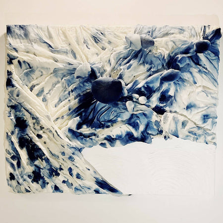 Captivating Silk Shibori Artwork | Canvas “Pelagic”