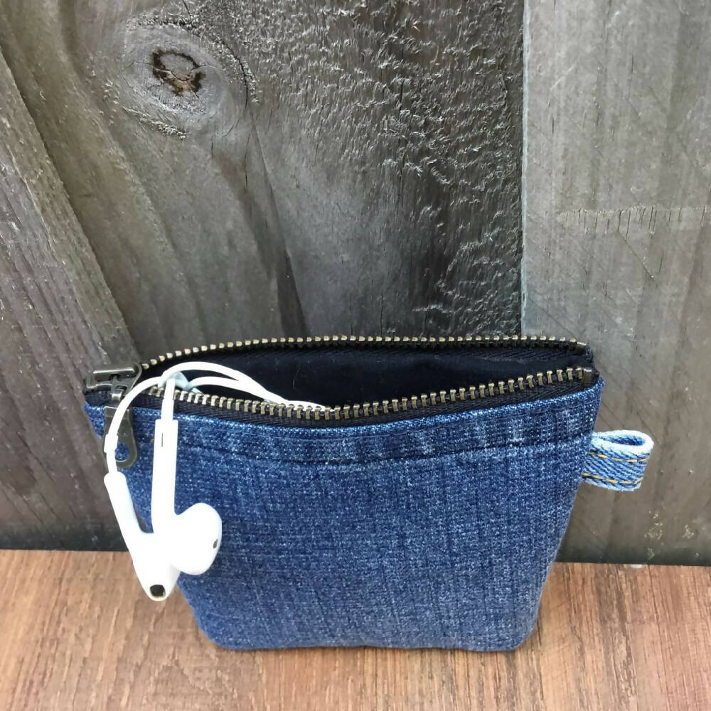 Upcycled Blue Denim Purse - Small