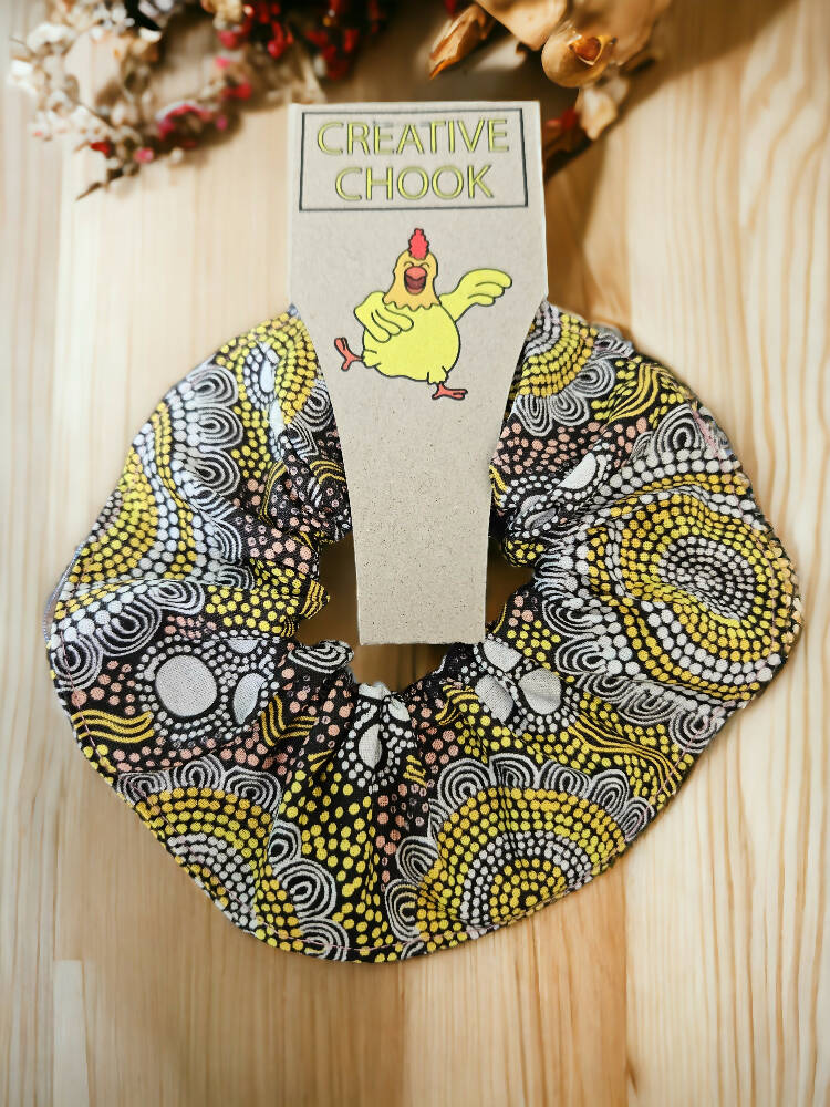 Handmade Australian Indigenous Cotton Hair Scrunchie/Tie