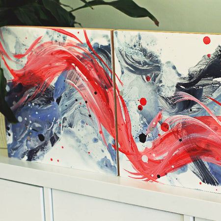 'Awake my soul II'| Original abstract acrylic wall art | diptych