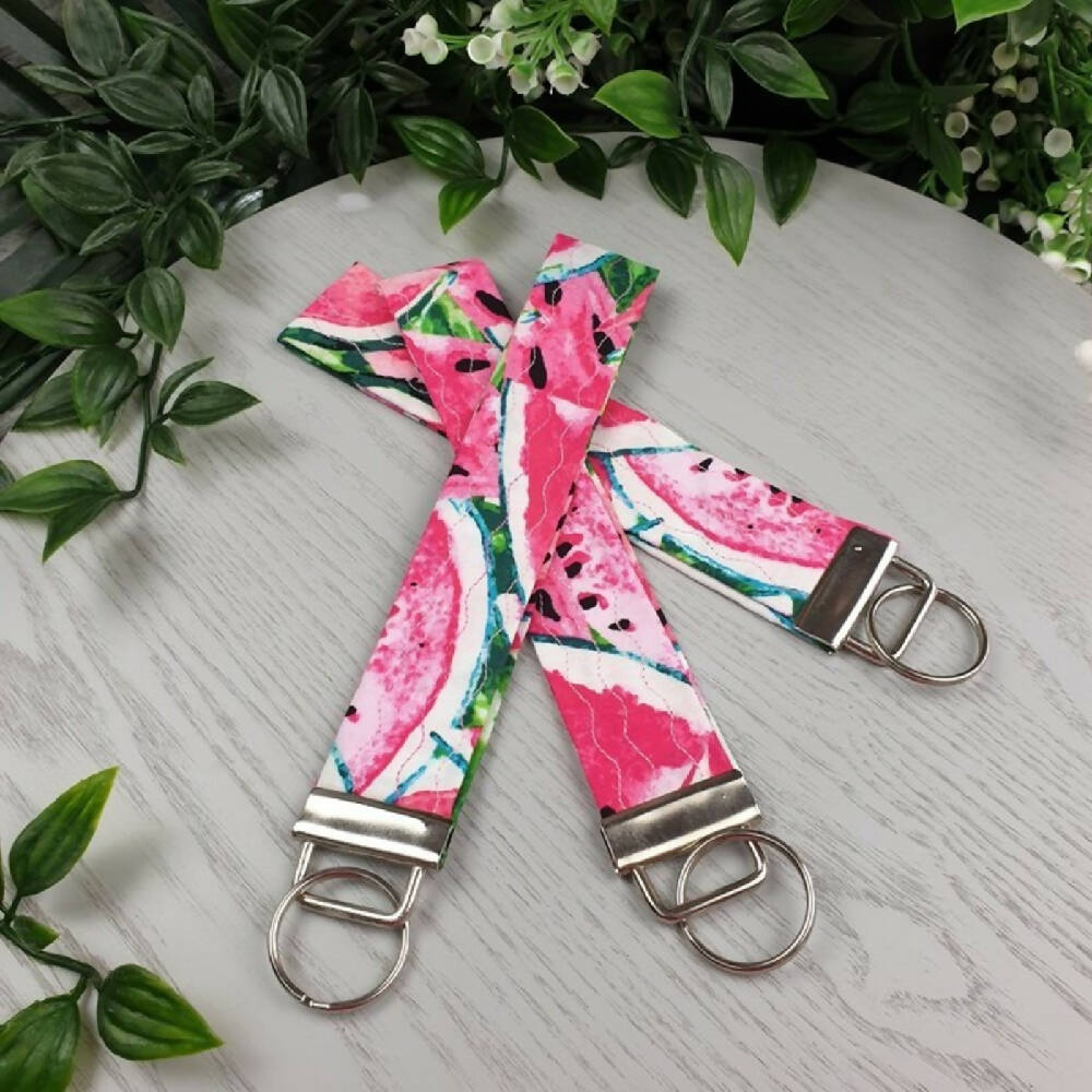 Keyfob Fabric Bag Tag Ring Wrist watermelon (1)