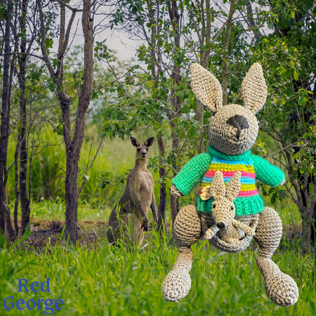 Kangaroo & Joey - crochet toy