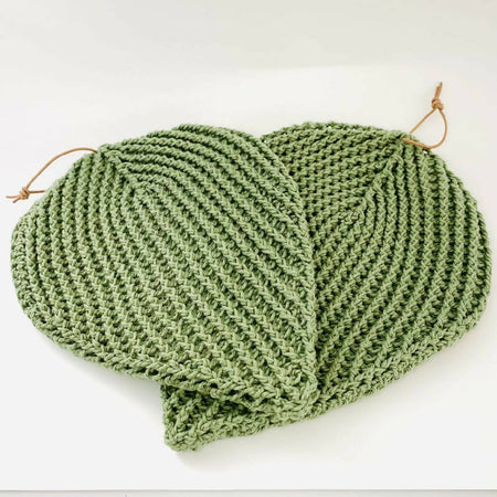 Hosta Hand made crochet Potholders (colour leafy green)