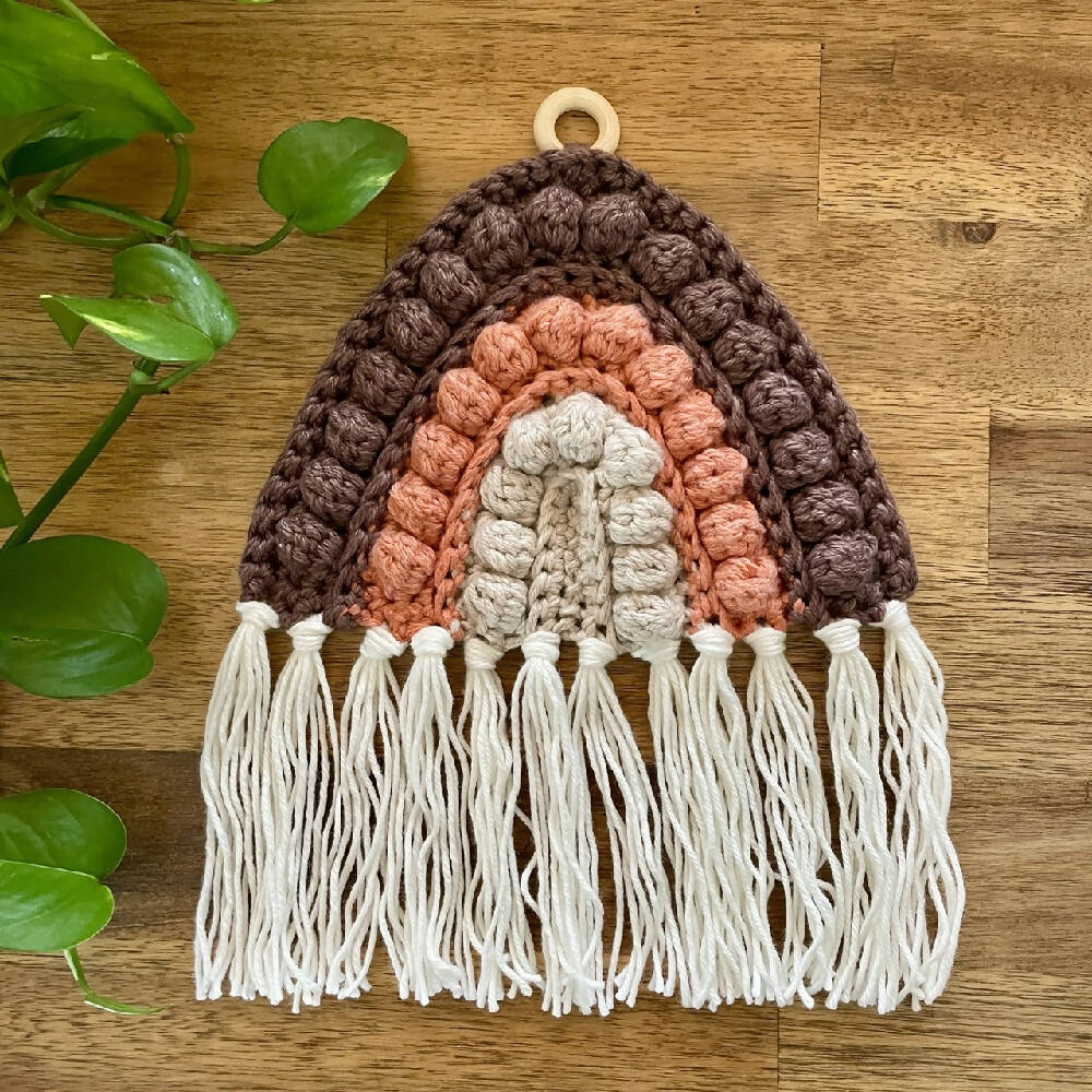 Crochet Rainbow Wall Hanging - Browns & Neutrals
