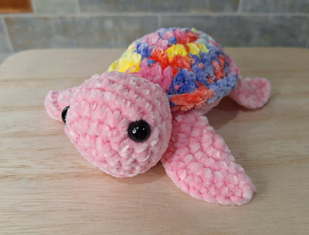 crocheted velvet sea turtle