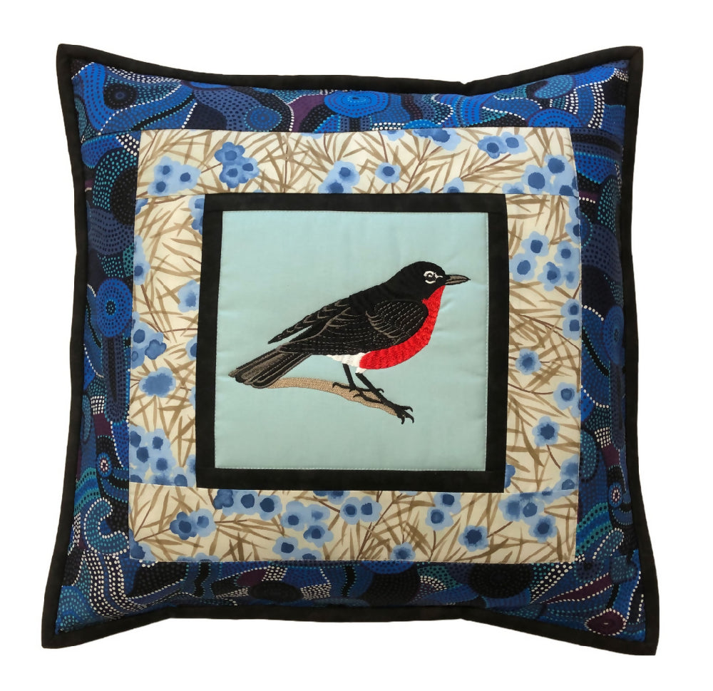 handmade Australian native quilted - robin