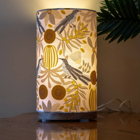Handmade Cylinder Table Lamp - Wattle Bird