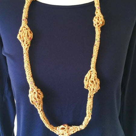 Handmade lightweight knitted necklace