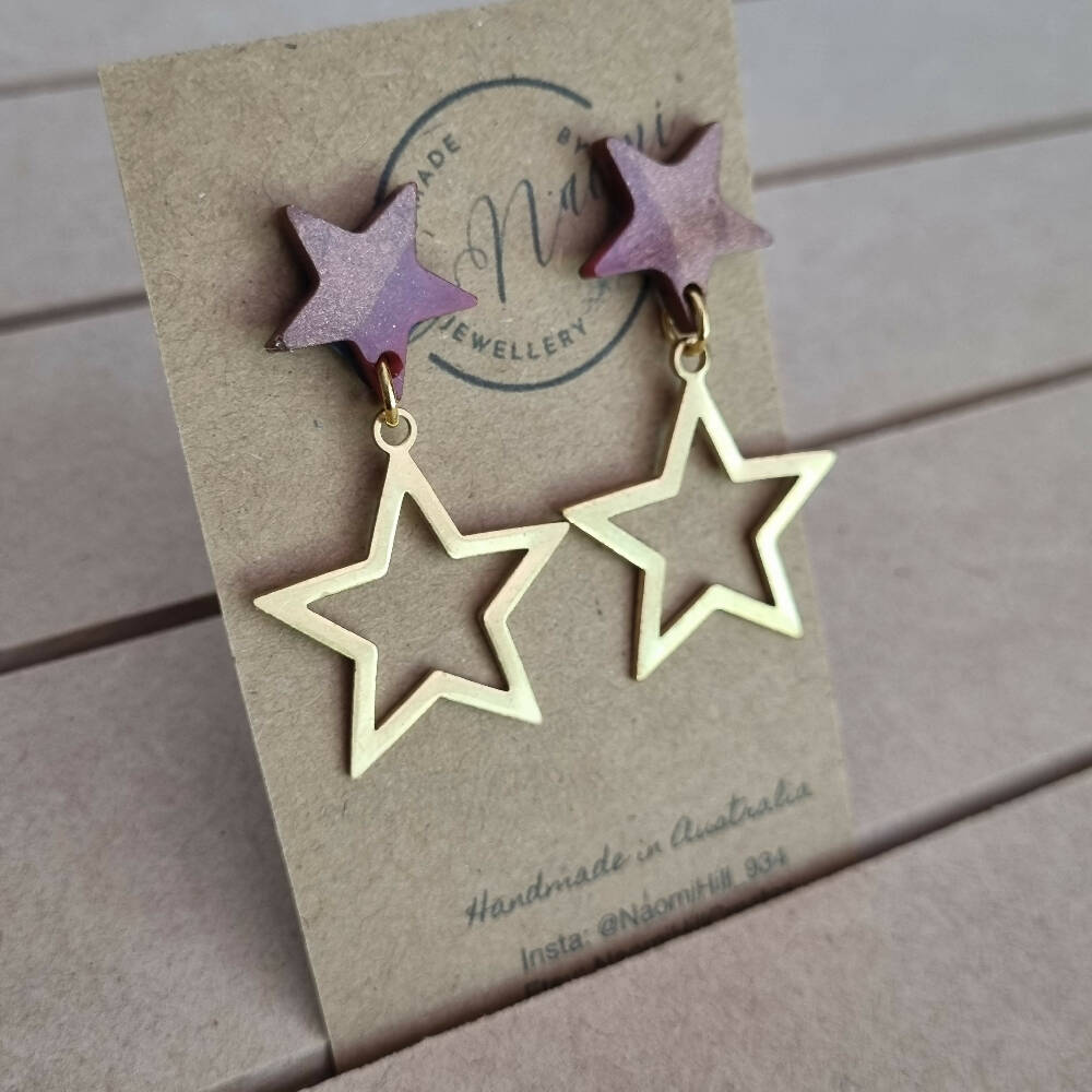 Christmas sparkle dangle resin earrings