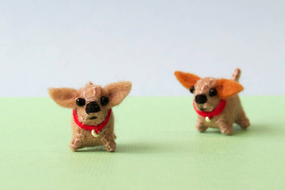 Miniature Felt Dogs - Wool Felt Dog Bed