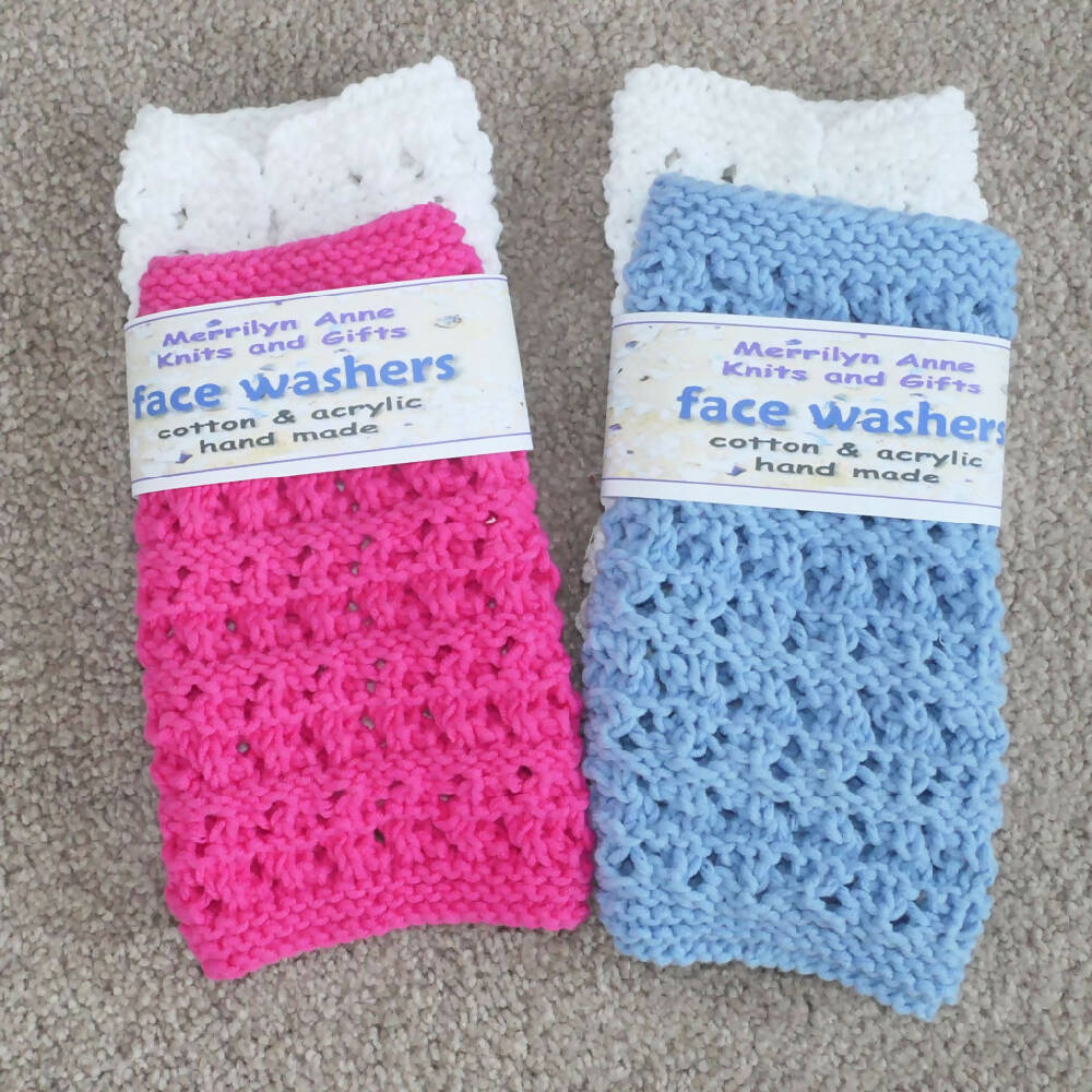 Pack of two baby face washers. soft. Free post.