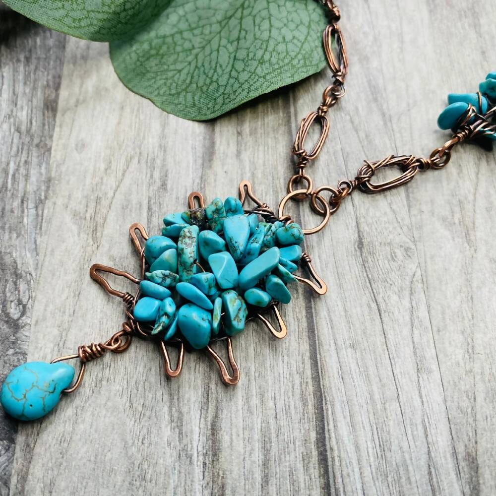 Turquoise Magnasite Gemstone Necklace/Pendant