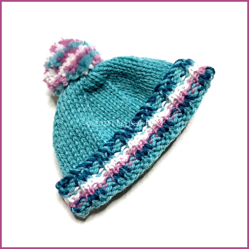 32cm Beanie hat PDF digital pattern, ElizaBethDolls, Eliza Beth Dolls, Australia, 5