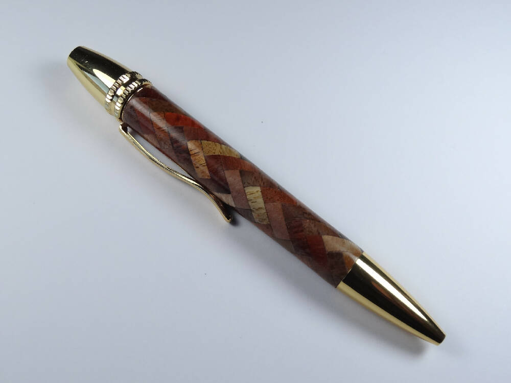 Polaris 360 degree Herringbone Segmented wood Pen