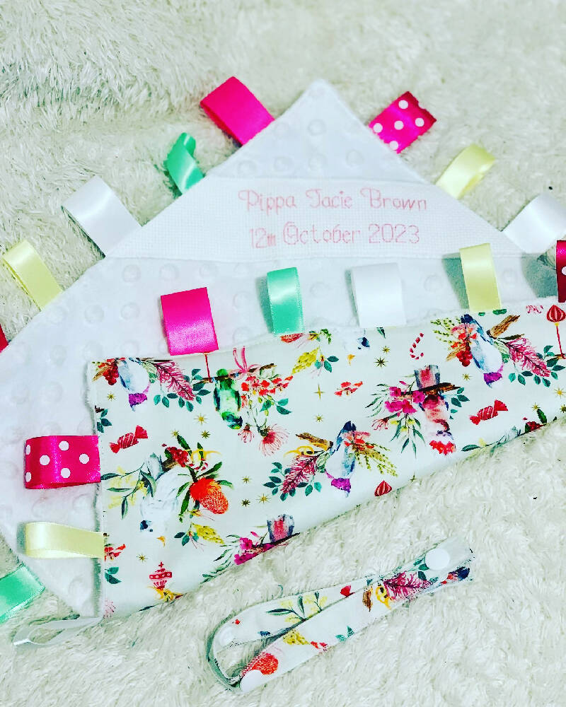 Xmas Chatter - Security Blanket Taggie, Bib and Burp Cloth