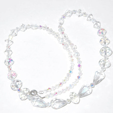 Beaded necklace. Swarovski crystal. Wedding or formal.