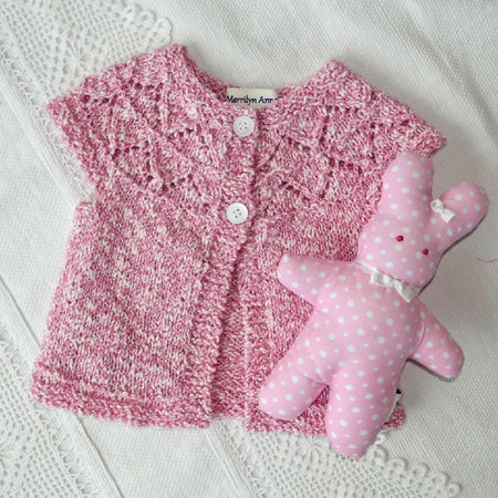 Easter gift: Pink/white cardigan size 00. Free shipping
