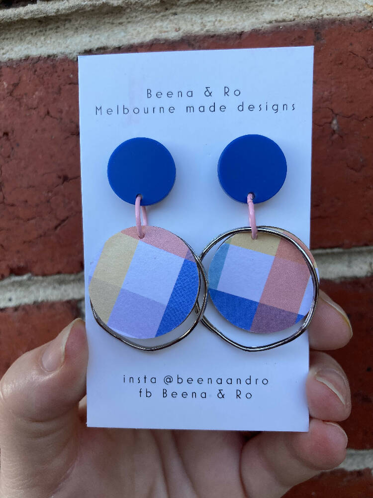 Pastel checked earrings