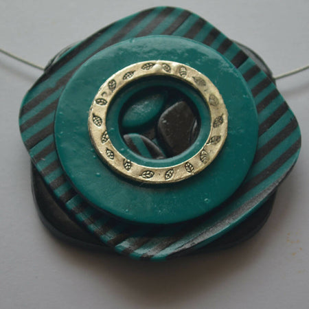 Teal and Black Pendant