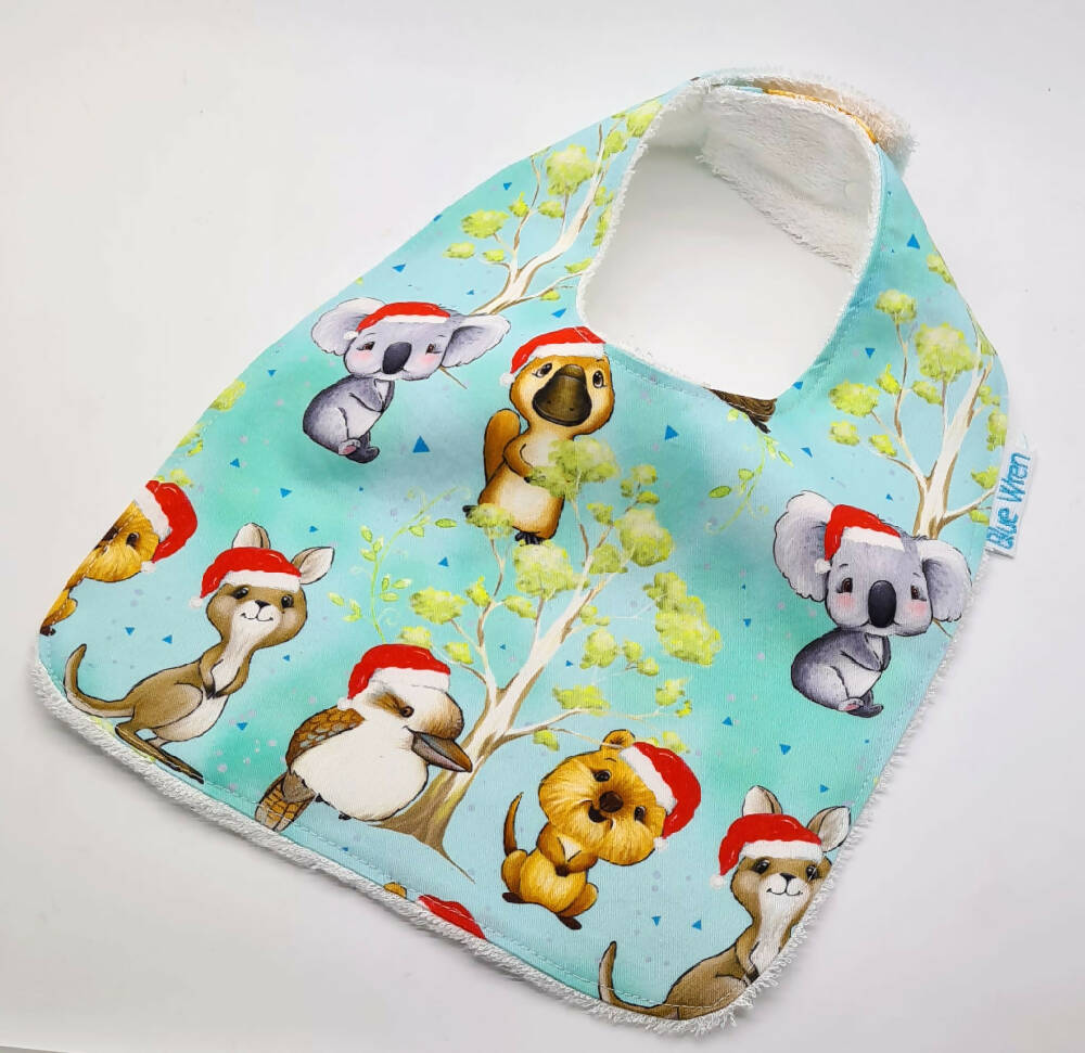 Christmas Baby Bib Australian Animals