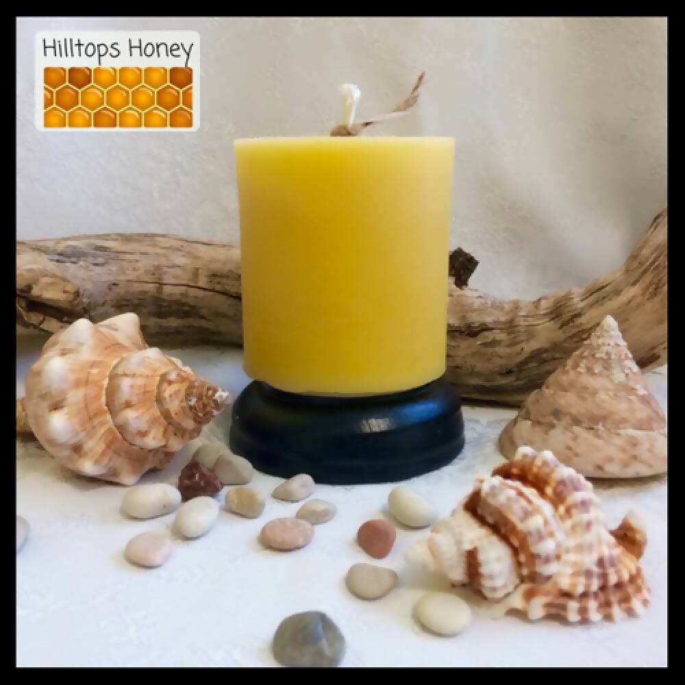 Pure Beeswax Candle - Short Pillar - handmade with pure beeswax - FREE SHIPPING