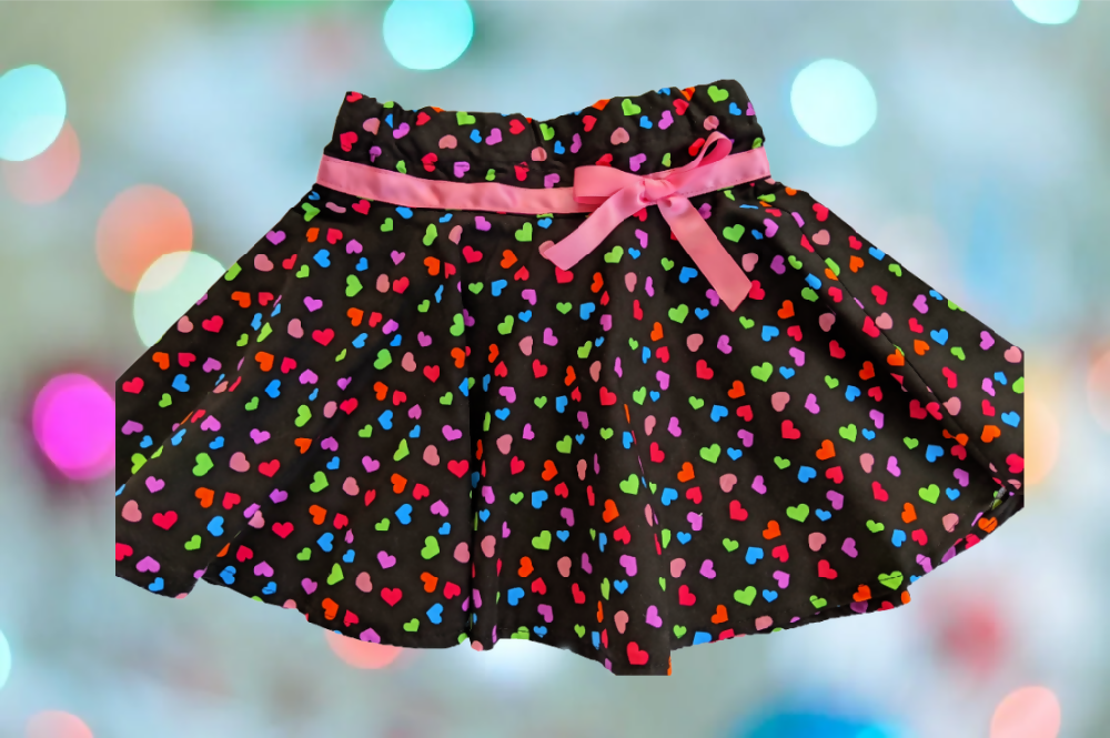 Girls Twirly Skirt - Hearts