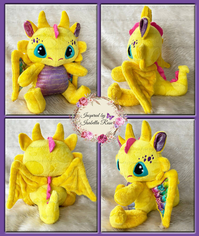 Jointed Dragon Plushie, Dragon wing set, Made to order