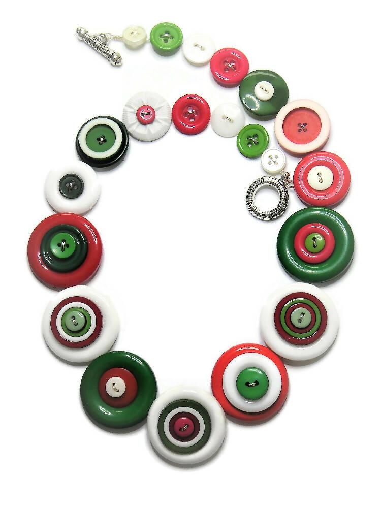 Red, white and green necklace, Viva Italia!