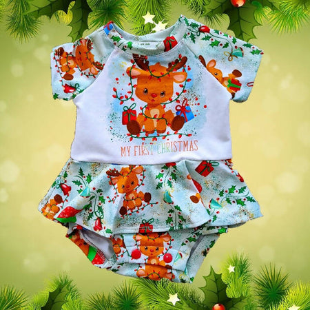 Christmas, Baby Girls Peplum, My First Christmas, Size 0000, 00